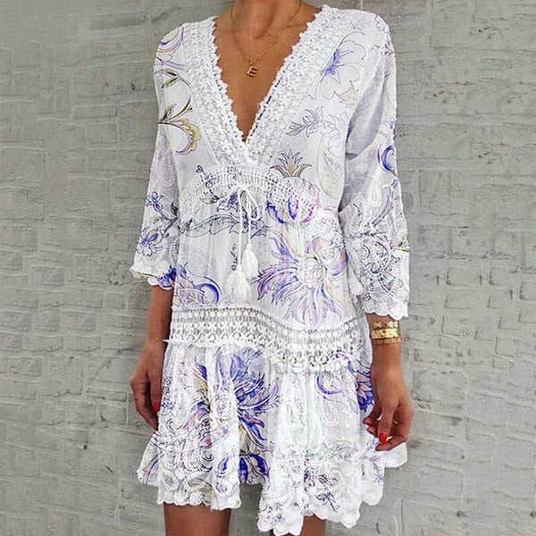 New Soft Deep V Neck Dress