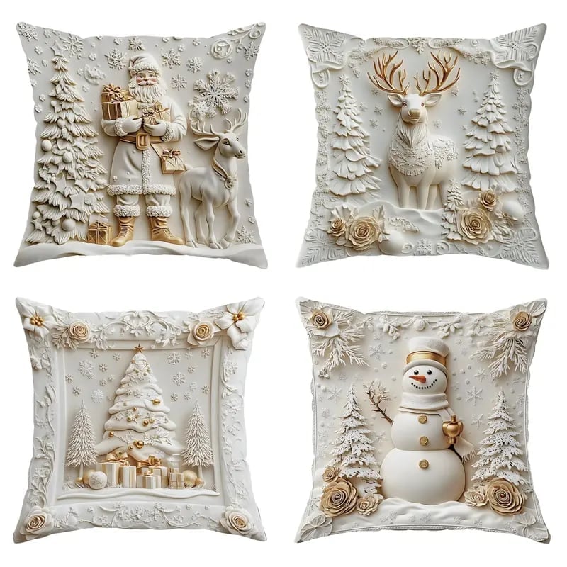 Christmas Linen Cushion Pillowcase