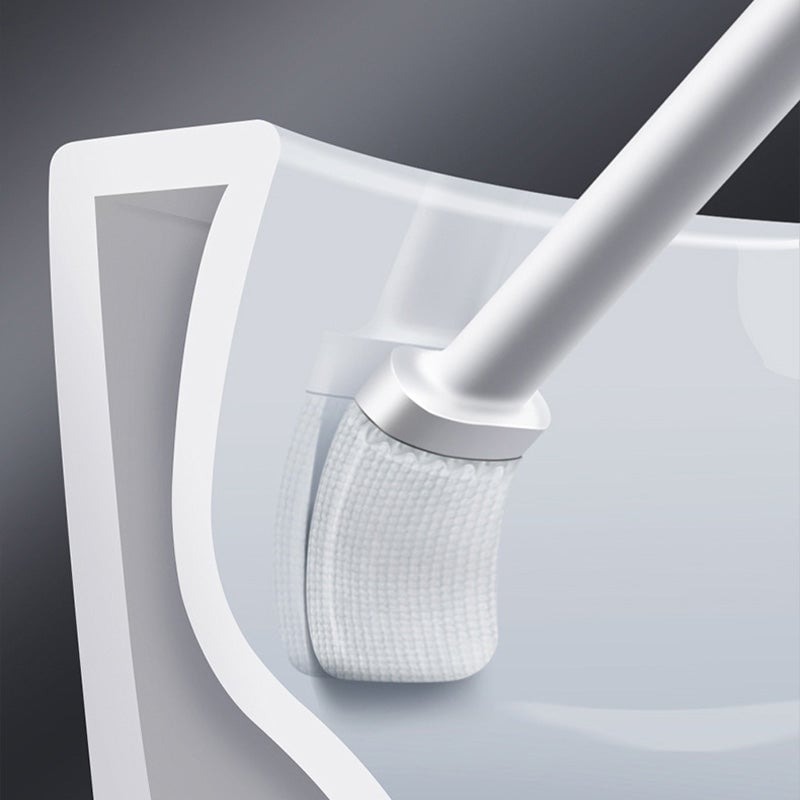 Cleaning long-handled toilet brush