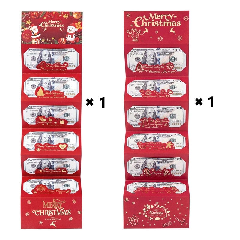 Enveloppe rouge de Noël pliable à 6 compartiments