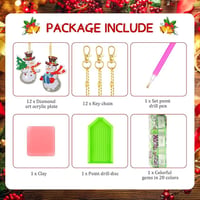 Sakerplus® 12 Pcs Diamond Art Christmas Ornaments