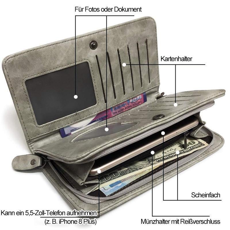 12 Kartenfächer Brieftasche mit großer Kapazität