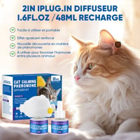 Ensemble diffuseur de phéromones apaisantes pour animaux (versions chat et chien)