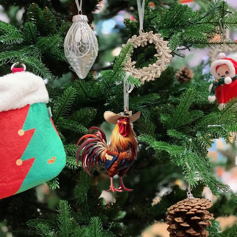 Cowboyhane Arcylic Ornament - Gave til bondegårdsdekorasjon