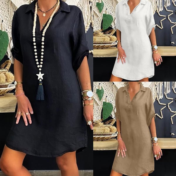 Nordisk Kortärmad Skjortklänning