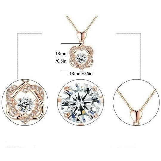 Herz-Halsketten-Set mit Rose