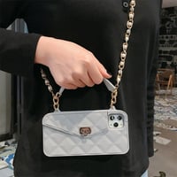 Etui pour téléphone portable avec chaîne en silicone souple