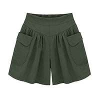 Loose Soft Cotton Wide Leg Pocket Shorts