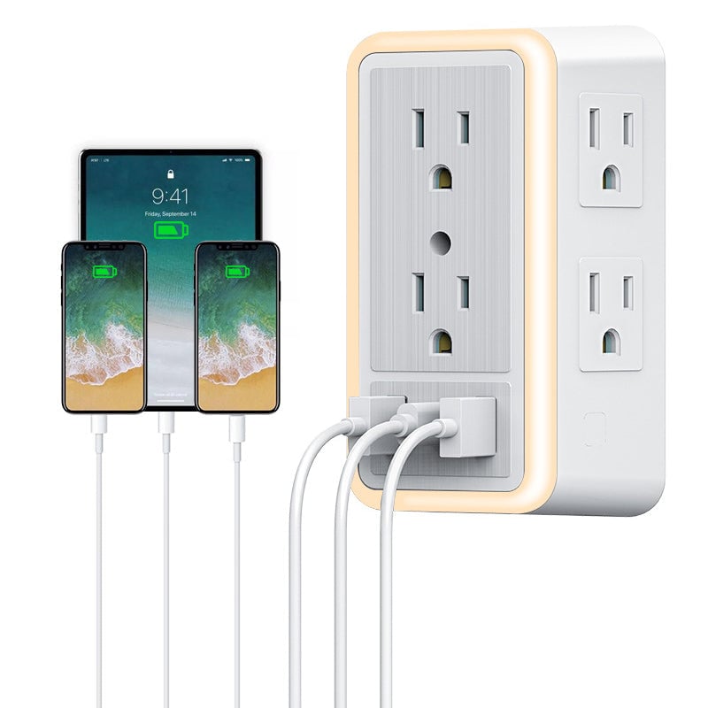 USB Light-Sensing 6-Outlet Power Strip