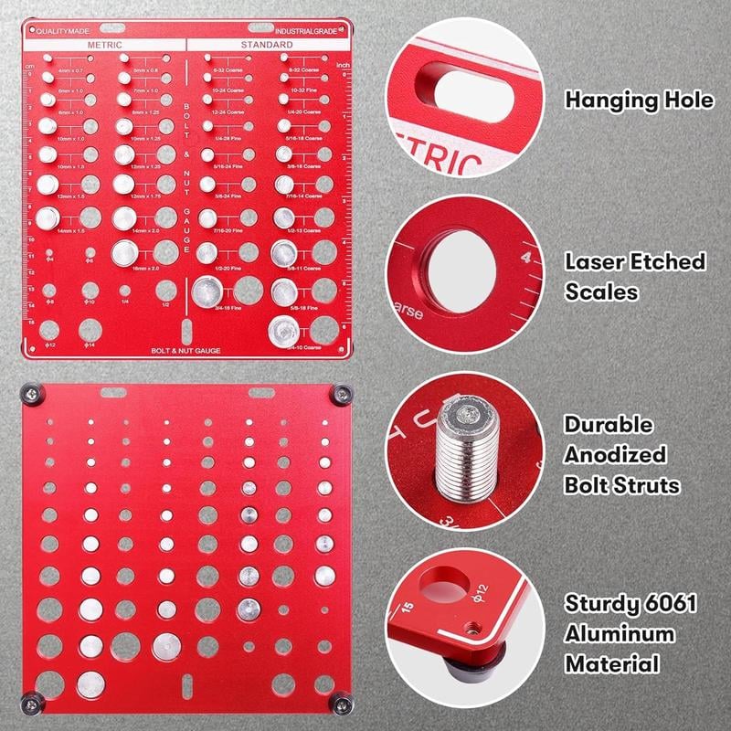 Sakerplus Metric & Standard Thread Checker