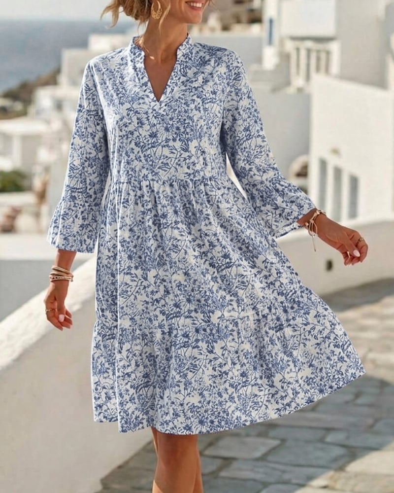 Kleid Blumig V-Ausschnitt Kuchen