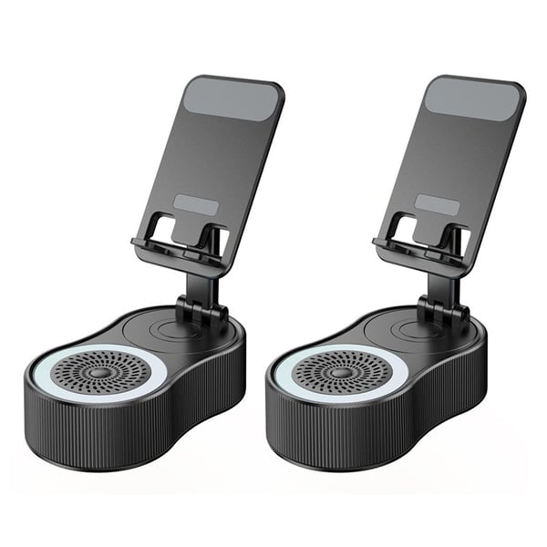 360° Adjustable Phone Stand with Built-in Bluetooth Speaker
