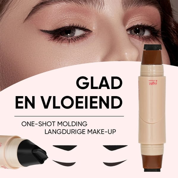 Rotatie-eyelinerstempelpen met dubbel kopontwerp