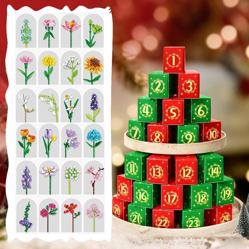 Flower Bouquet Building Block Advent Calendar Set
