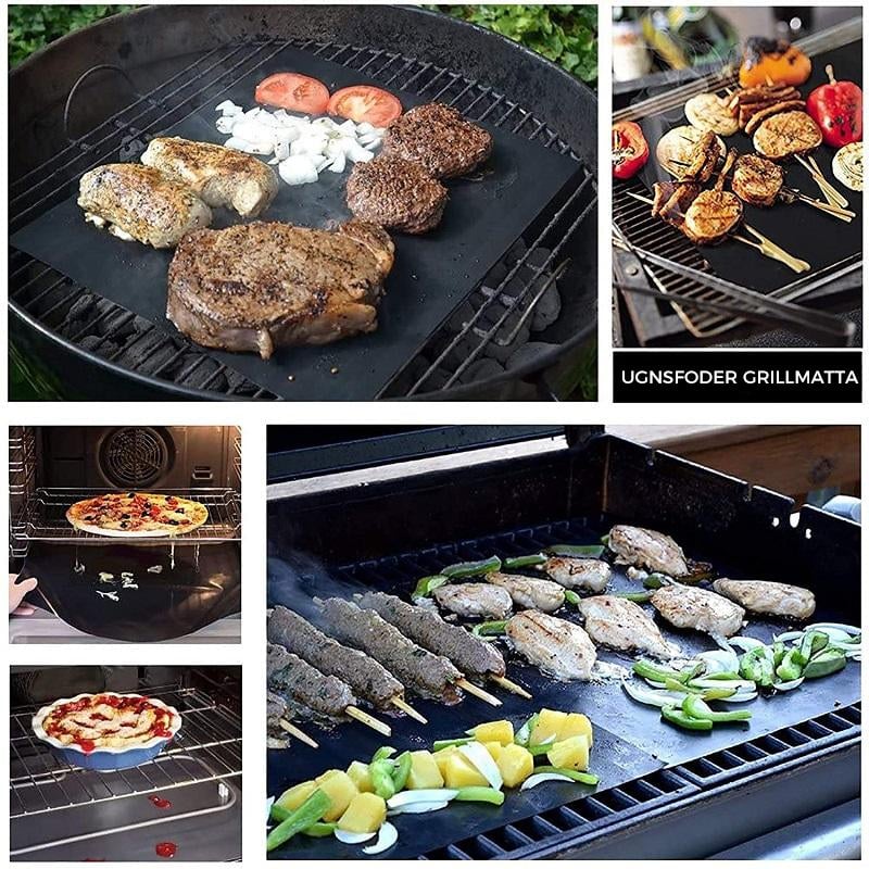 LYCKREA™ Non-Stick BBQ Grillmattor Med Skärlåda