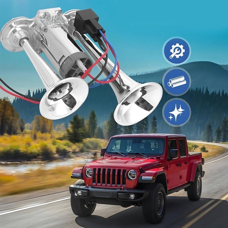 600 DB Zweiklang-Autohupe aus Metall
