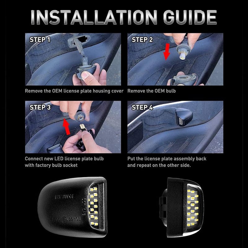 Sakerplus LED License Plate Light Replacement Set
