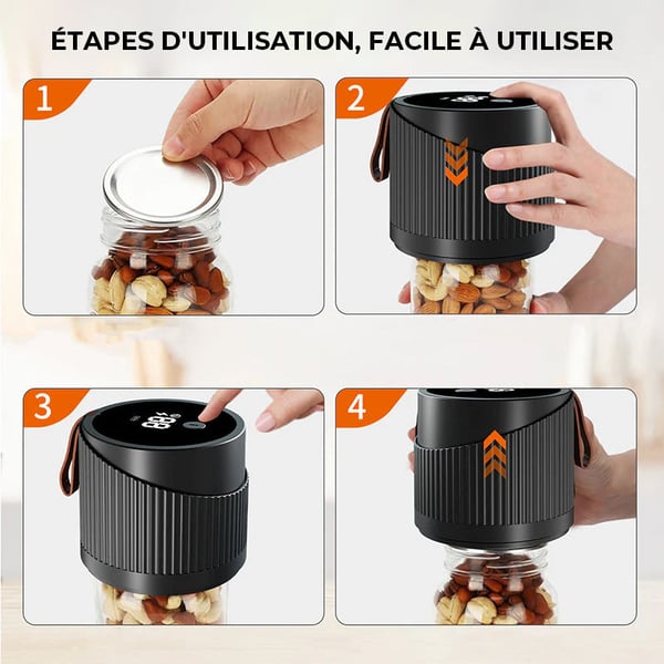 Kit de Scelleur Sous Vide Électrique pour Bocaux Mason
