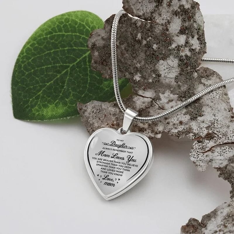 To My Daughter Heartfelt Necklace Love Mom/Dad