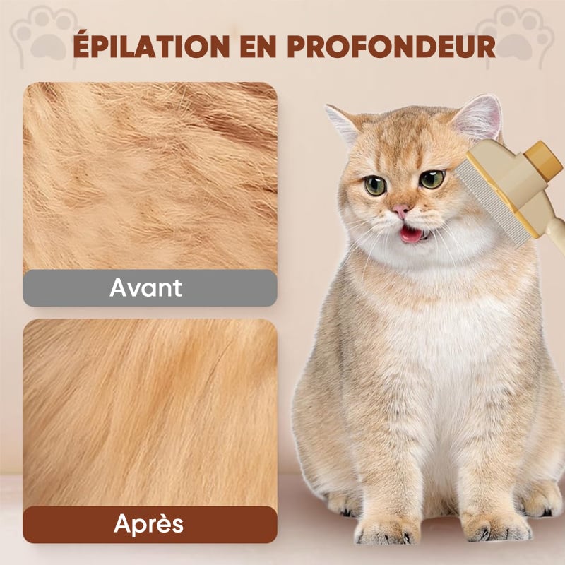 Brosse de toilettage autonettoyante pour animaux de compagnie