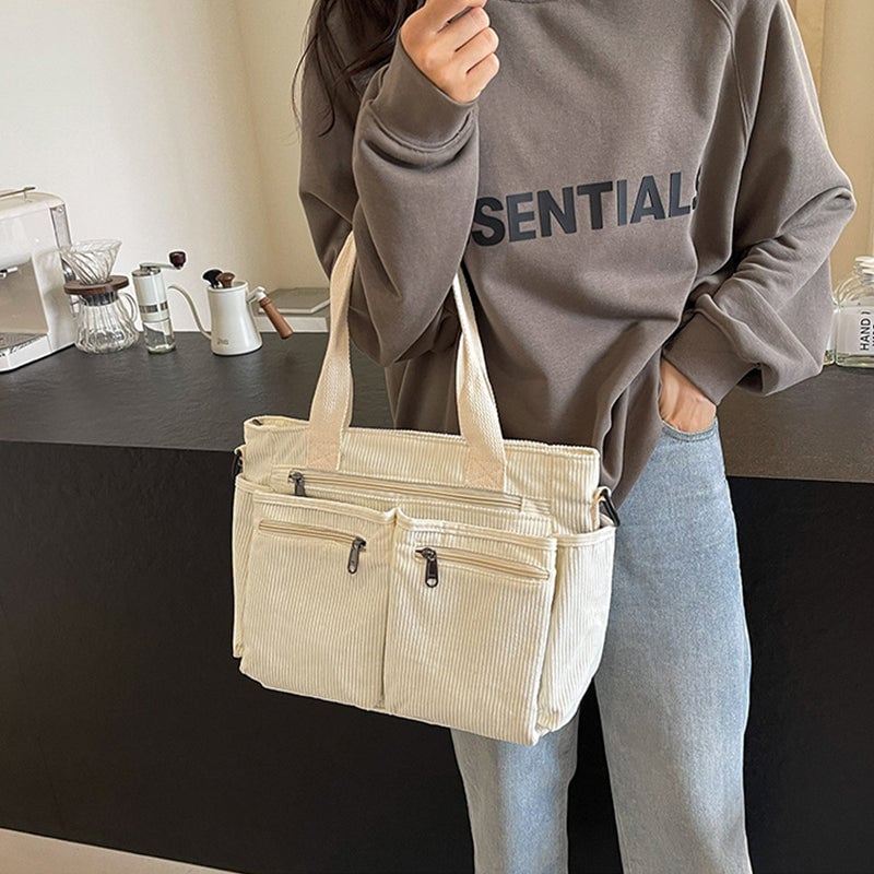 Große Kapazität Corduroy-Damentasche