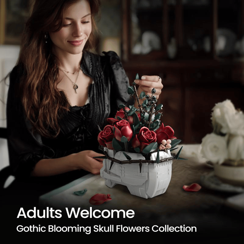 Skull and rose jigsaw puzzle