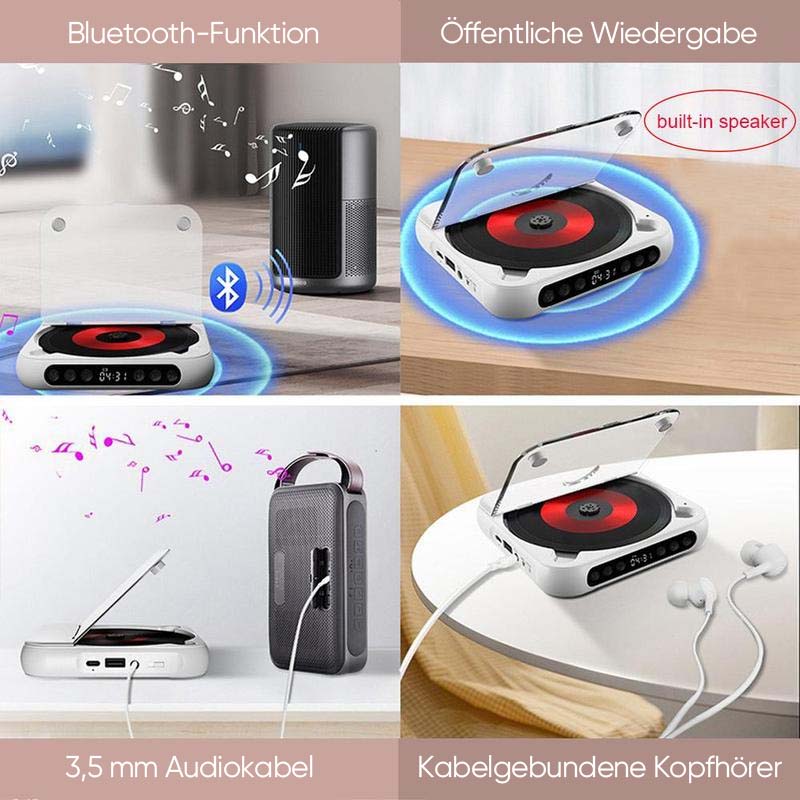 Tragbarer CD-Player mit Bluetooth-Kompatibilität