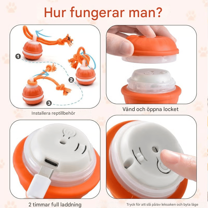 Interaktiv Smart Rullande Husdjursboll