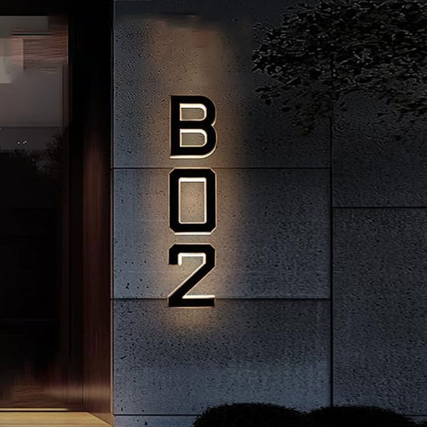 Solar-Powered Outdoor House Number Light