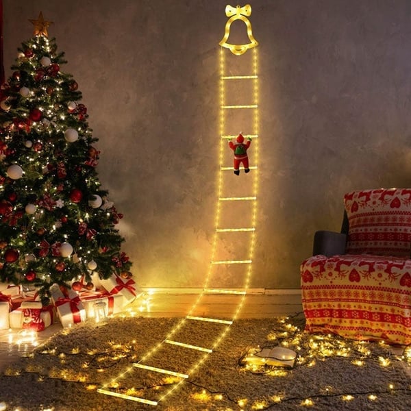 Christmas LED Santa Claus Climbing Ladder Lights