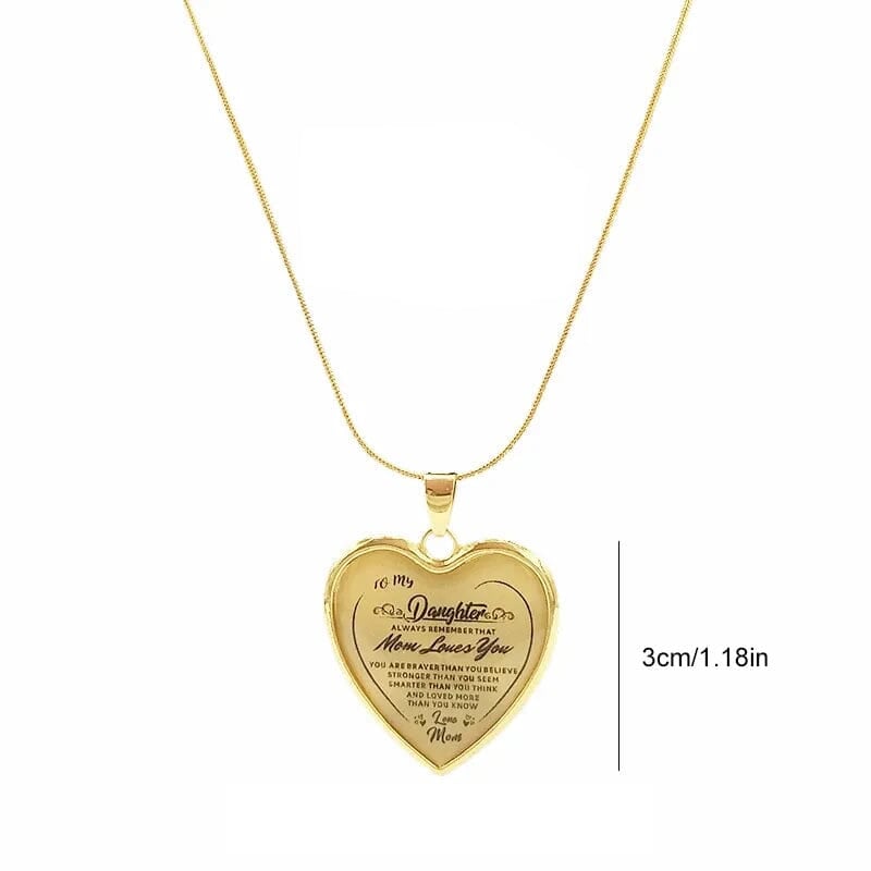 To My Daughter Heartfelt Necklace Love Mom/Dad