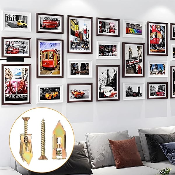 Trockenbau-Spreizdübel + hochfeste Zinkschrauben im Set (100 Stück)