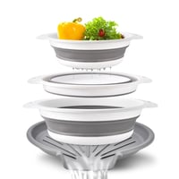 Foldable Drainer Basket with Water Channel Base