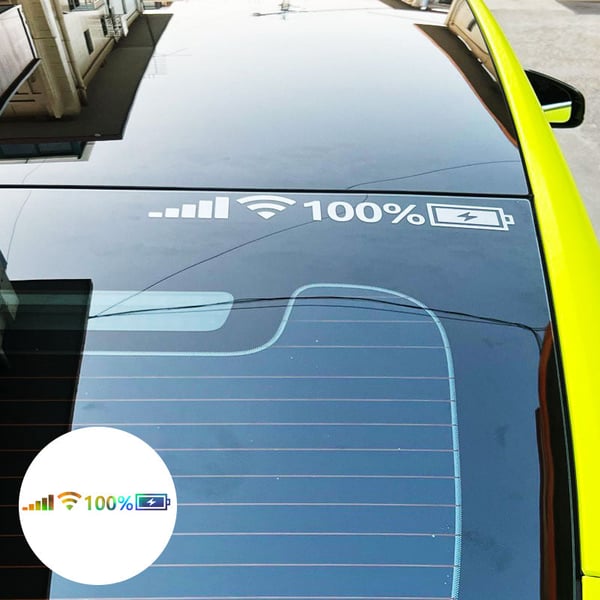 Batterisignal reflekterende klistermærke