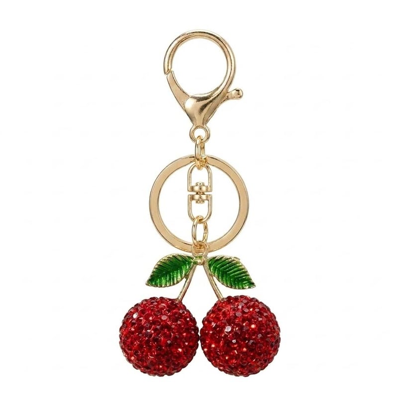 Cherry-Inspired Luxury Keychain Bag Charm