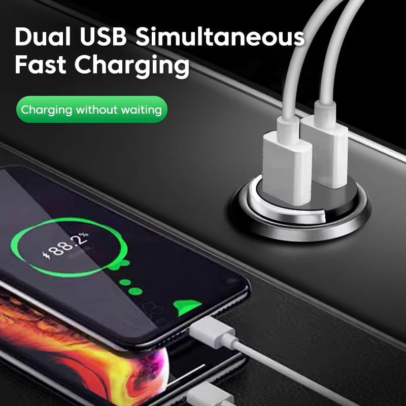 Metal Pull-Ring Invisible Fast Car Charger