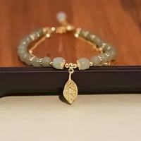 Bracelet feuille d'or jade Hetian