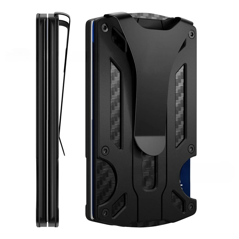 Slim Carbon Fiber Minimalist Wallet with RFID Blocking
