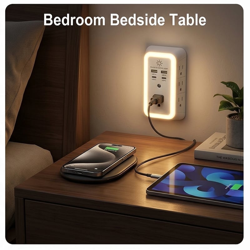 10-in-1 ETL-Certified Surge Protector Power Outlet