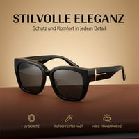 Polarisierte quadratische Sonnenbrille mit umschließendem Design