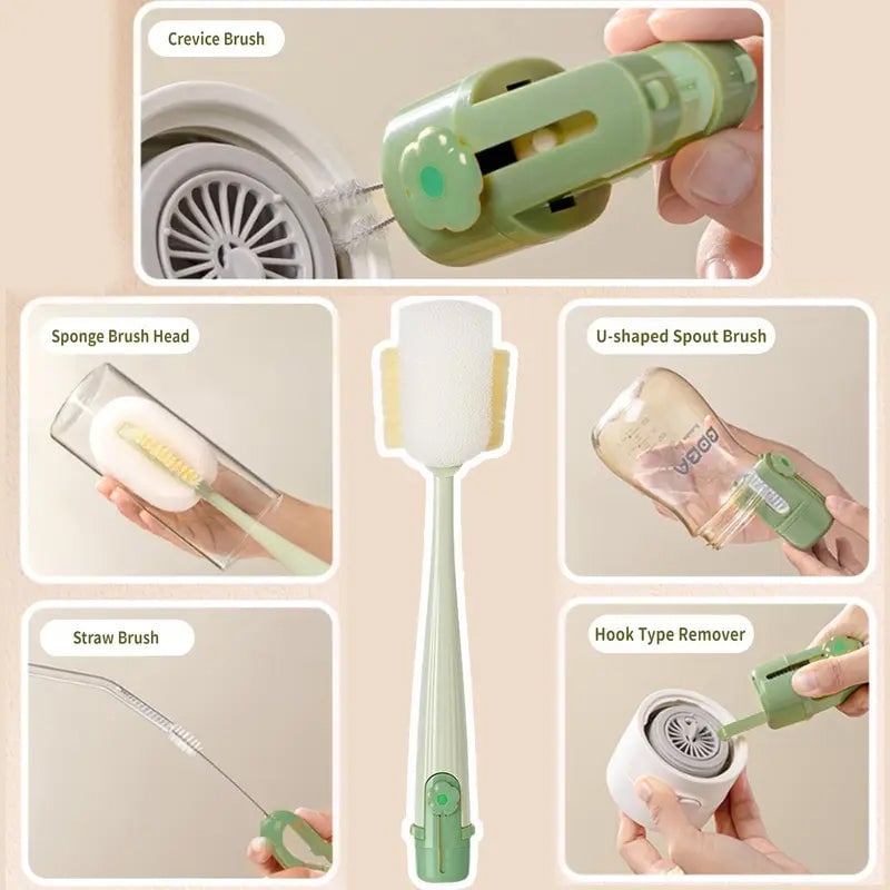 5-in-1 Bottle Cleaning Brush (Multifunctional) – For Cup Lid Cleaning & Home Kitchen Tasks