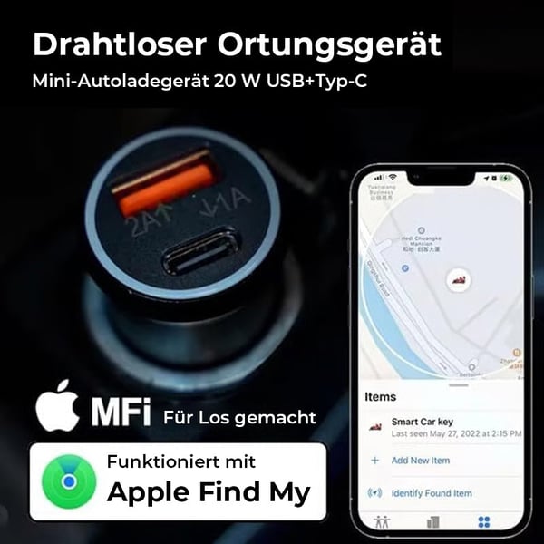 Autoladegerät mit GPS-Ortungsgerät und Tracker