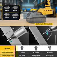Sakerplus Brushless Rivet Gun Tool for Rivets