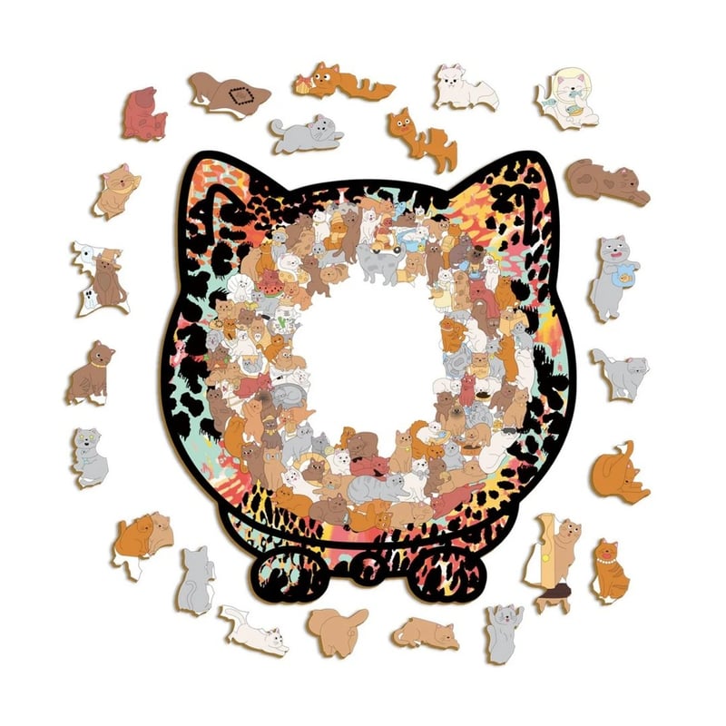 135-Teiliges Katzenförmiges Holzpuzzle