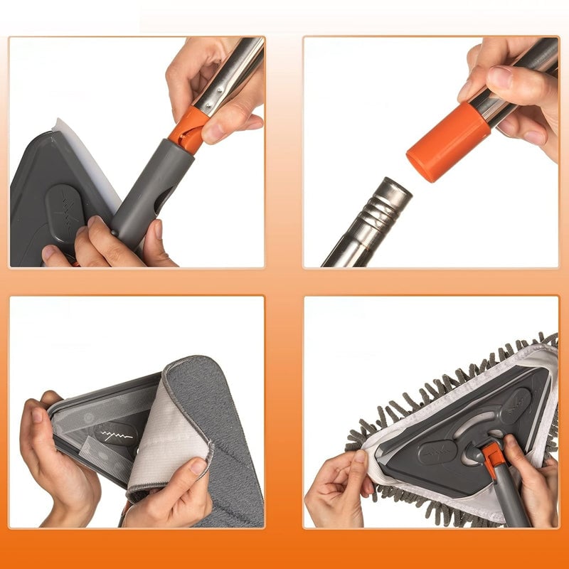 Five-section triangular mop