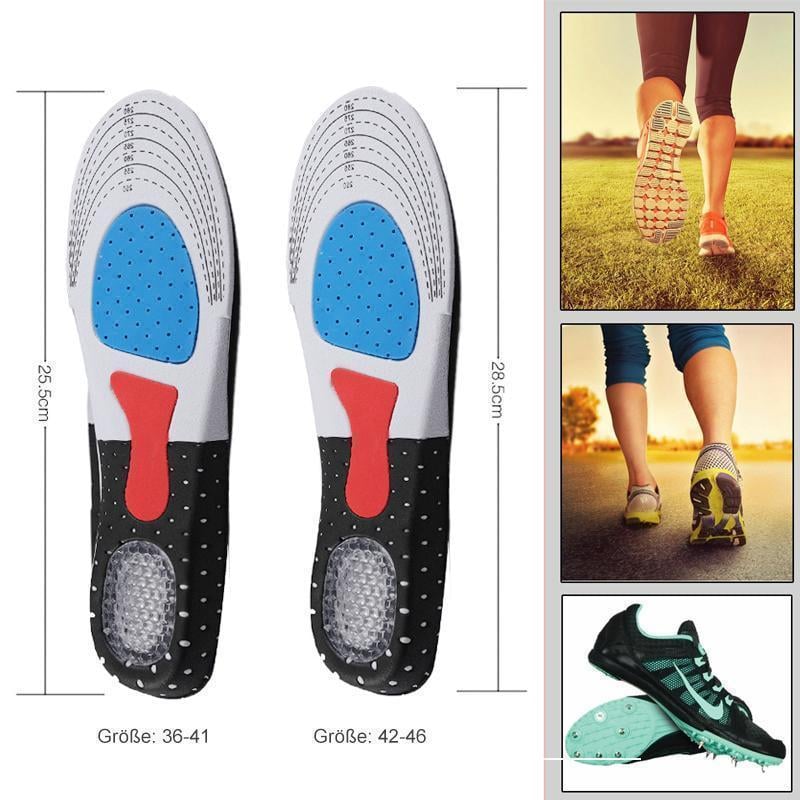 Silikon Orthesen Einlegesohle für Stoßdämpfung, Fußschmerzen und Fasciitis