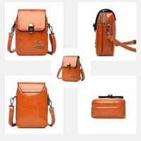 Vintage Handytasche Mit Doppeltem Reißverschluss