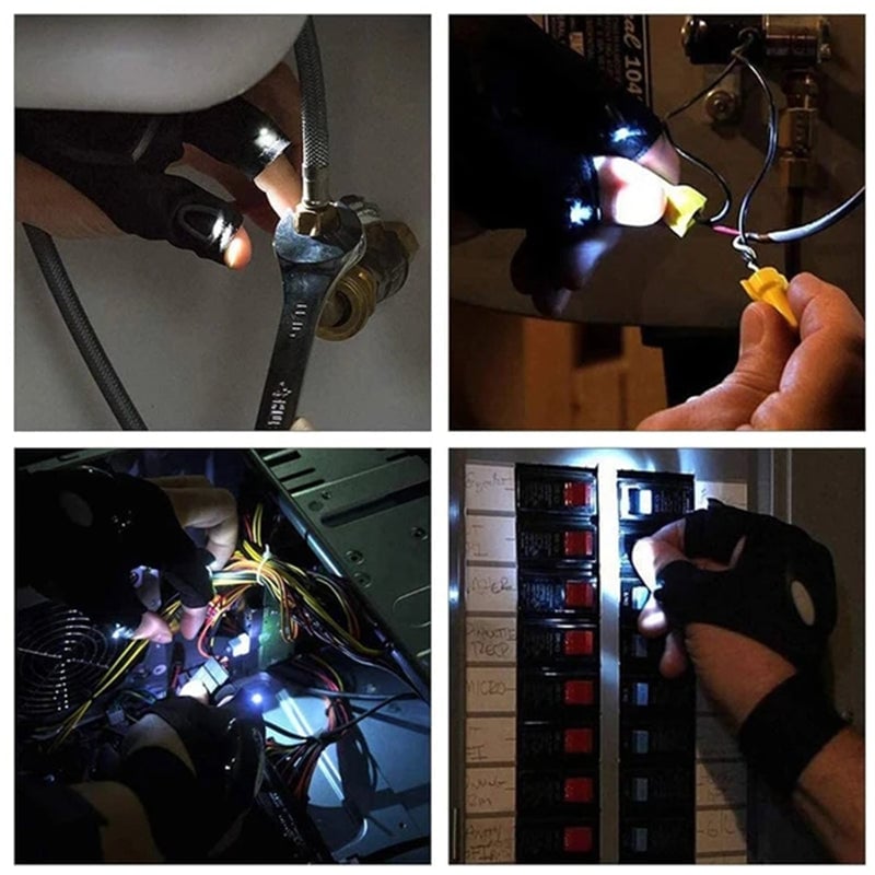 LED Flashlight Waterproof Gloves