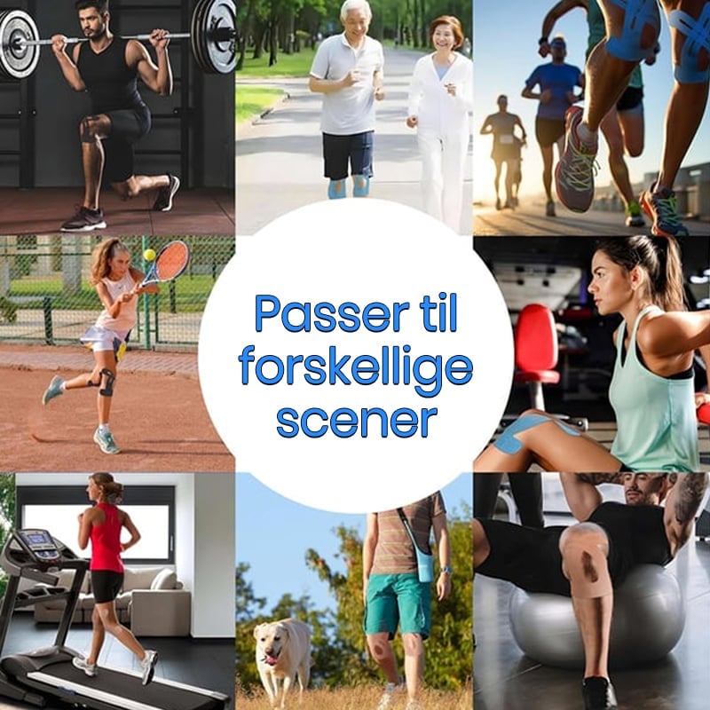 Forudskåren kinesiologitape til knæene (10 stk)