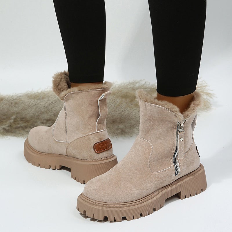 Modische Kurzschaft-Martinsstiefel mit seitlichem Reißverschluss